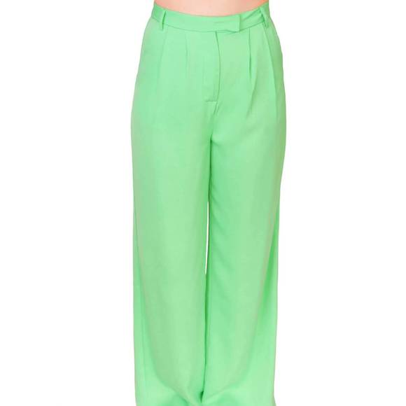 NEW PRETTY GARBAGE the statement wide leg pants in melon - Picture 1 of 5